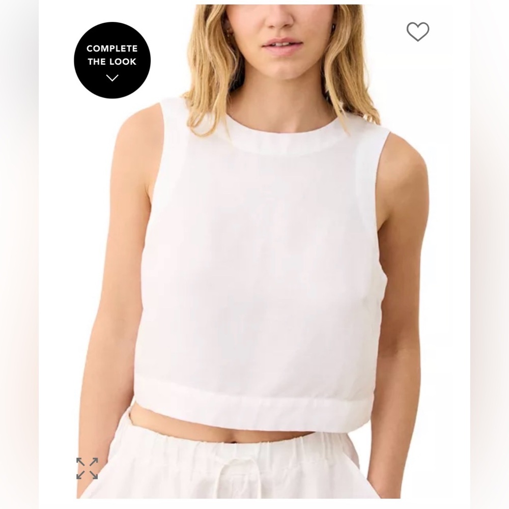 Marine Layer Quinn white linen top size XS